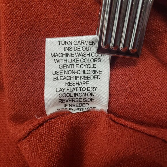 Love Ellie Womens Size Medium Criss Cross Back V-Neck Sweater Fall Rust Knit Top - Picture 7 of 11